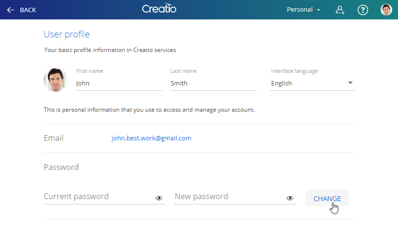 Change password