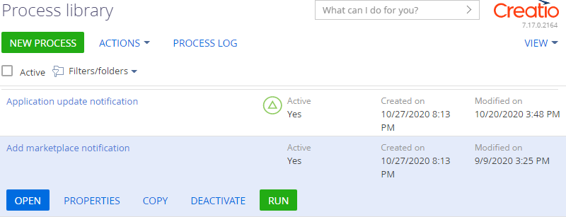 Deactivate process