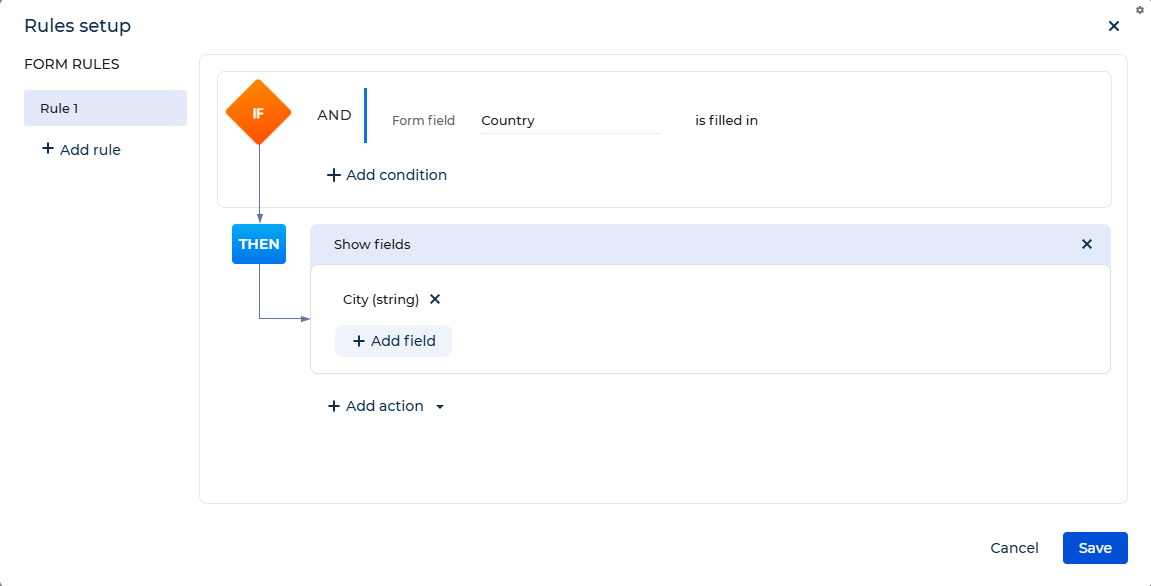 Fig. 2 Rules setup window