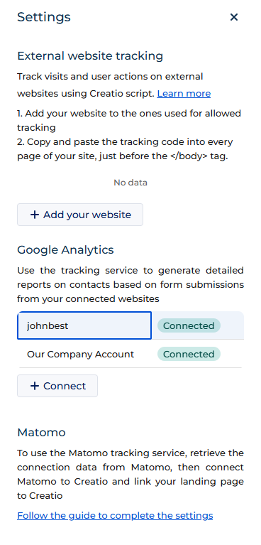 Fig. 1 The External website tracking block