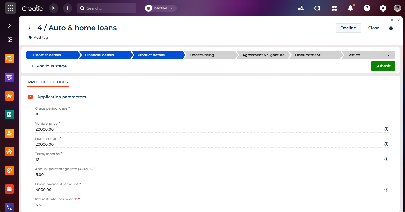 Fig. 1 Dynamic parameters on an application page