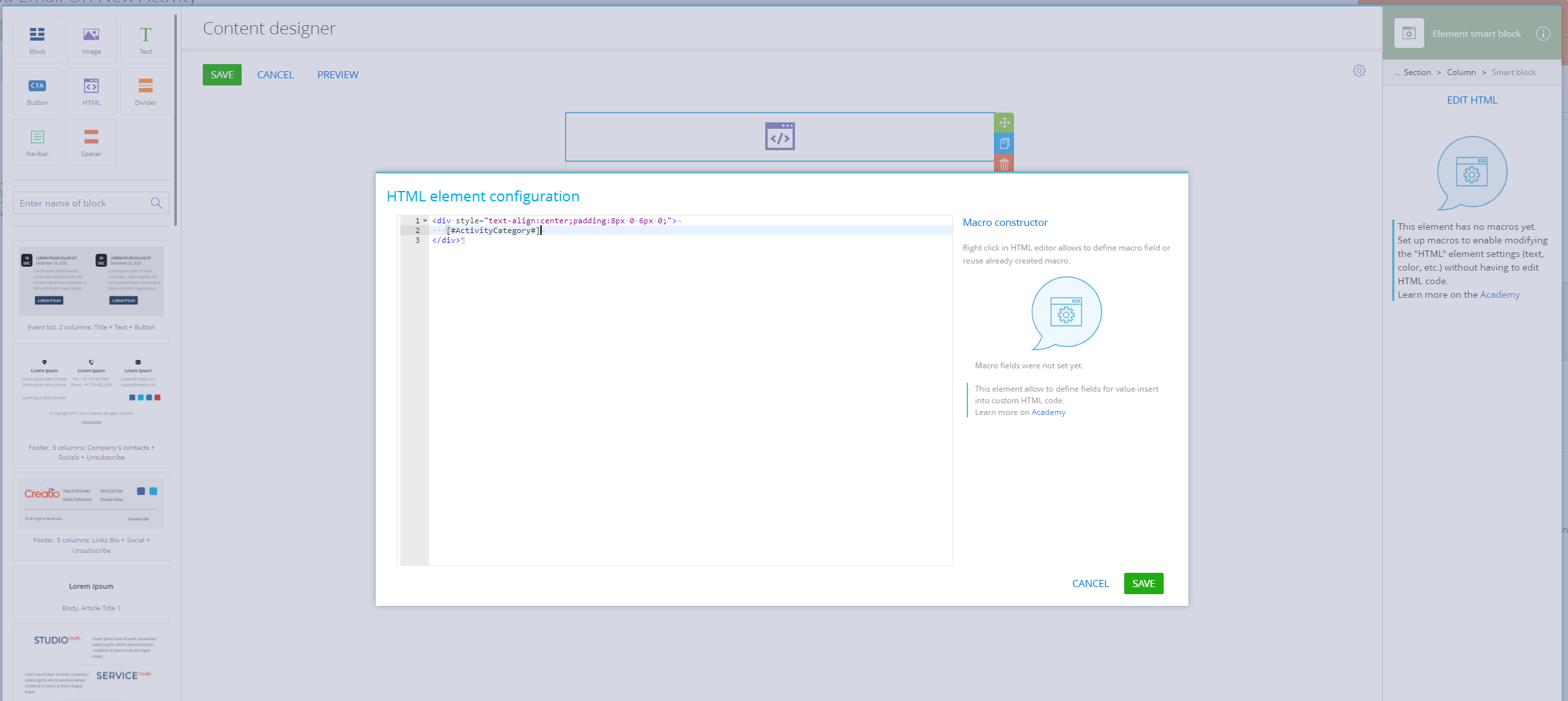 Inject process parameters into custom HTML template | Community Creatio