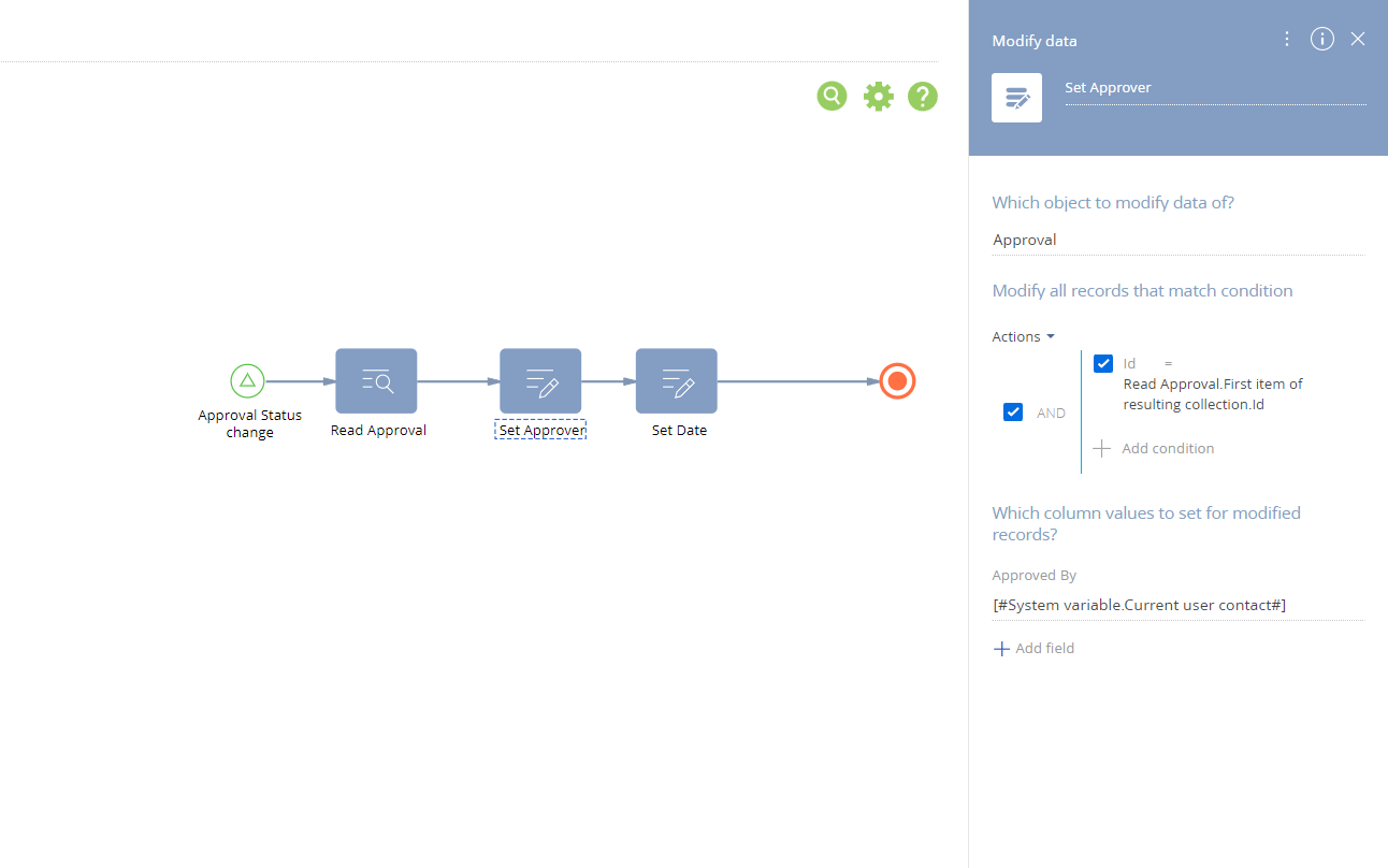 Modify approver