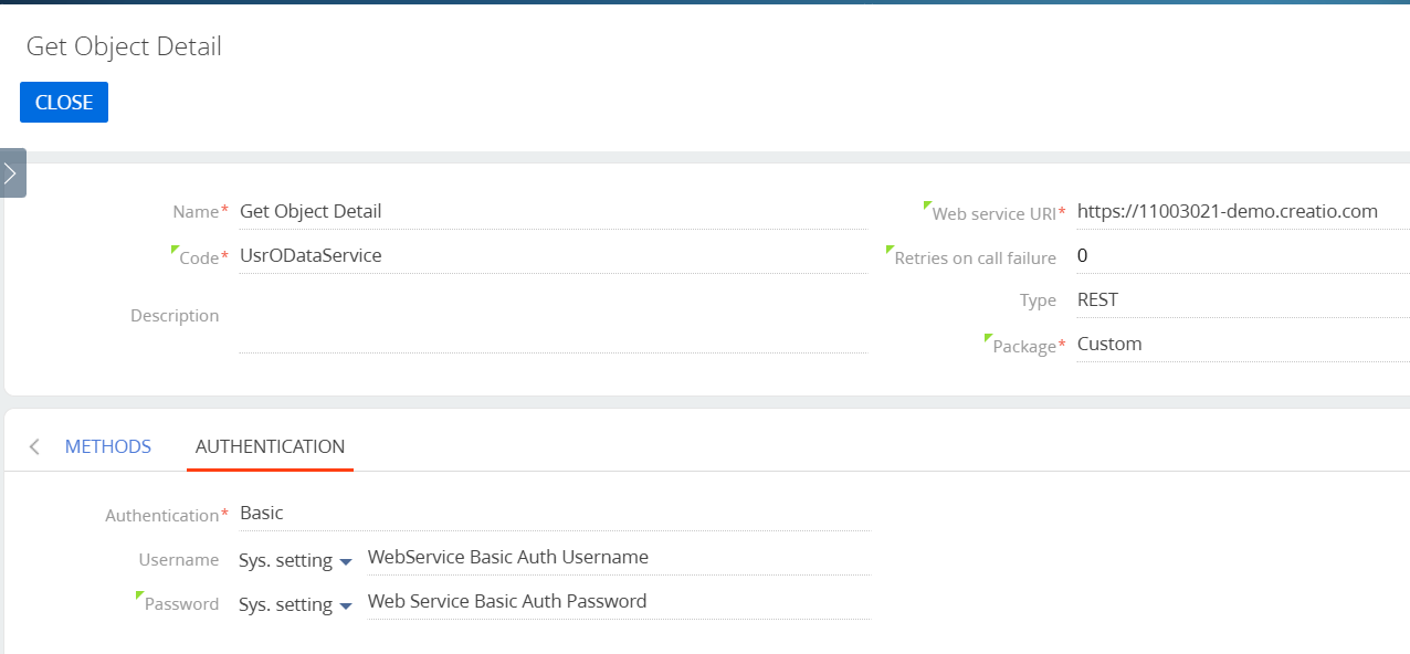 Web Service with Basic Authentication