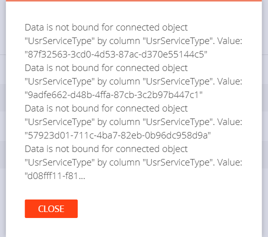 Error: Service SubType Lookup