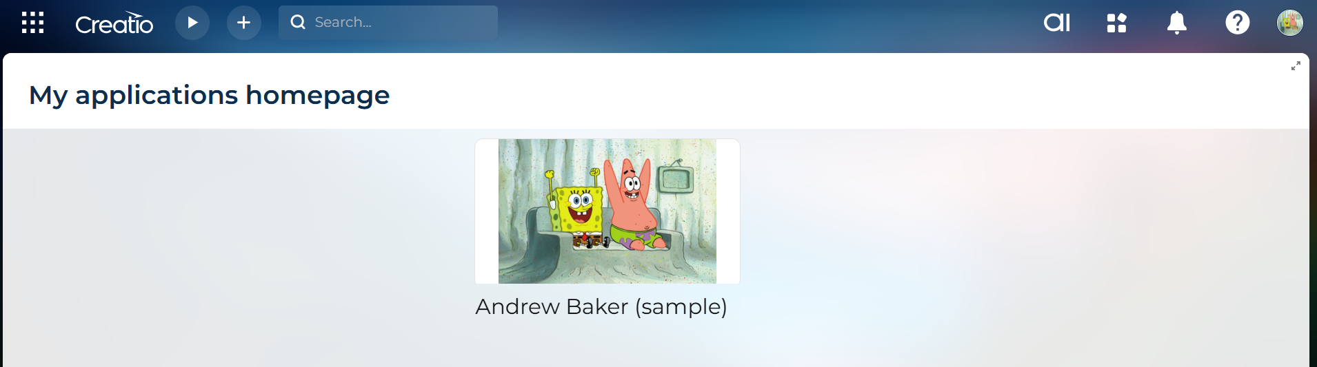 The current user's name and profile photo displayed properly on the homepage