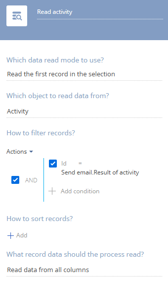 read activity filter