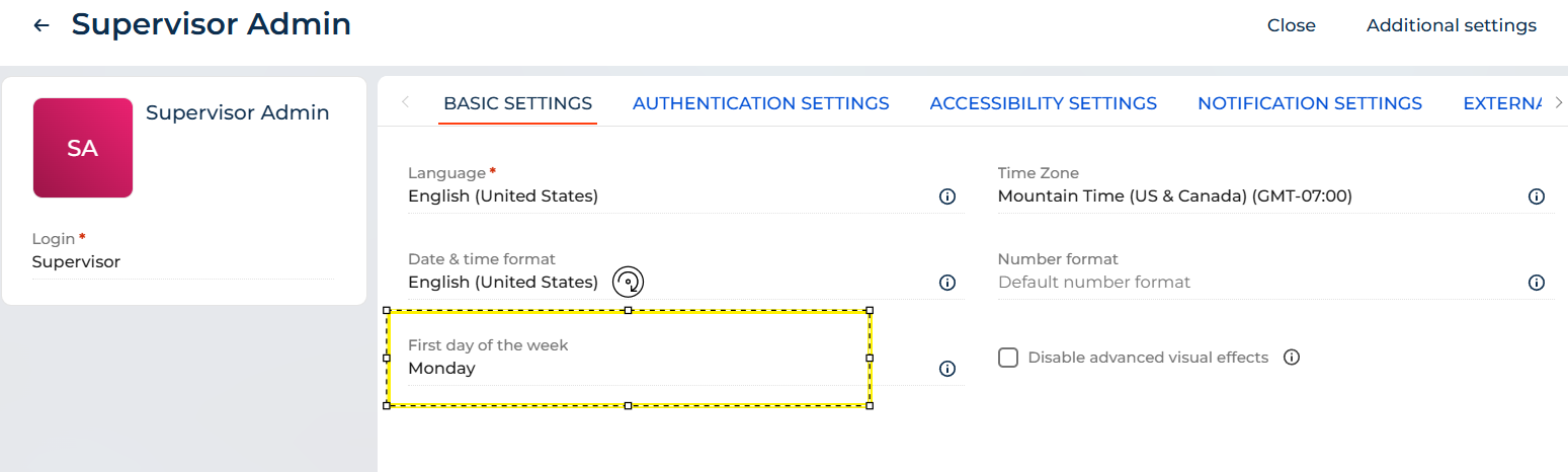 User profile
