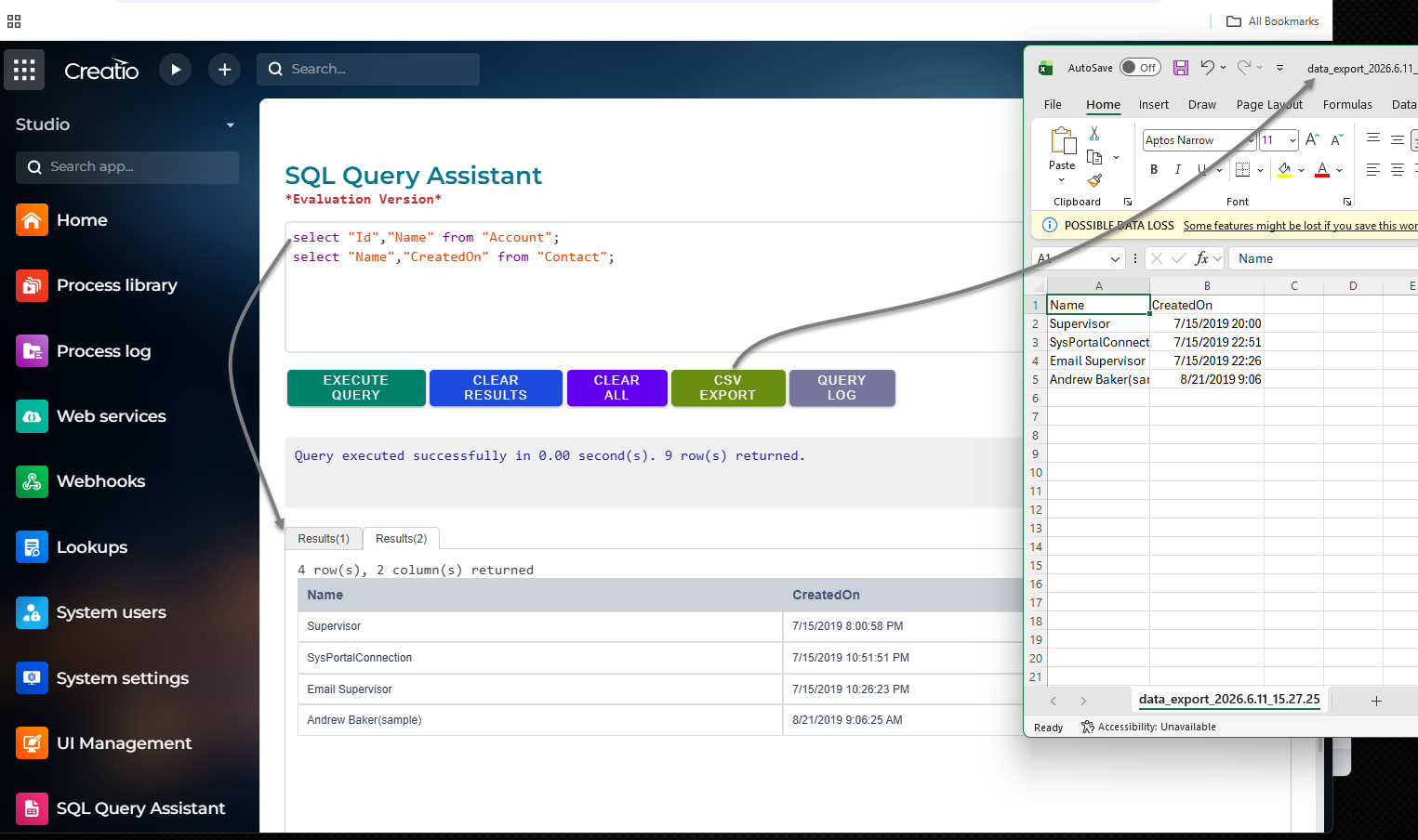 SQL Query Assistant screenshot