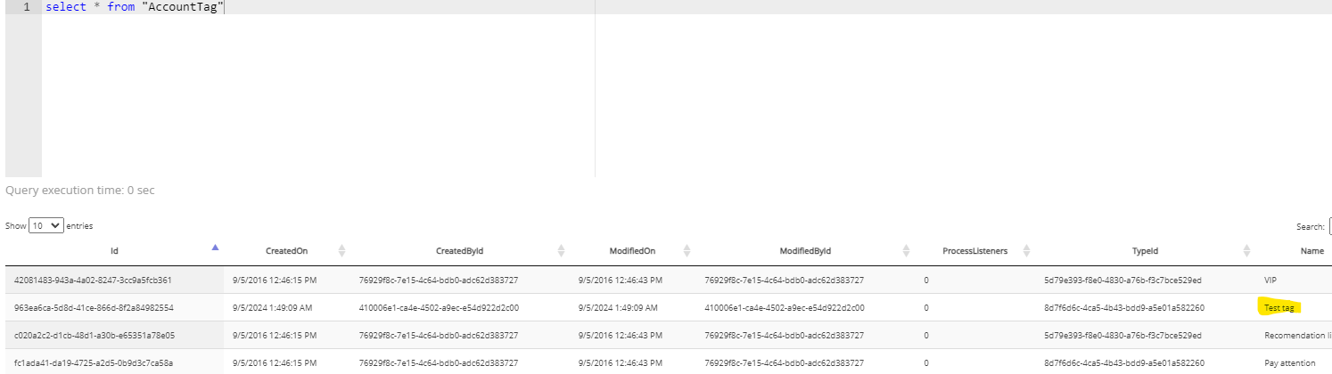 lookup AccountTag