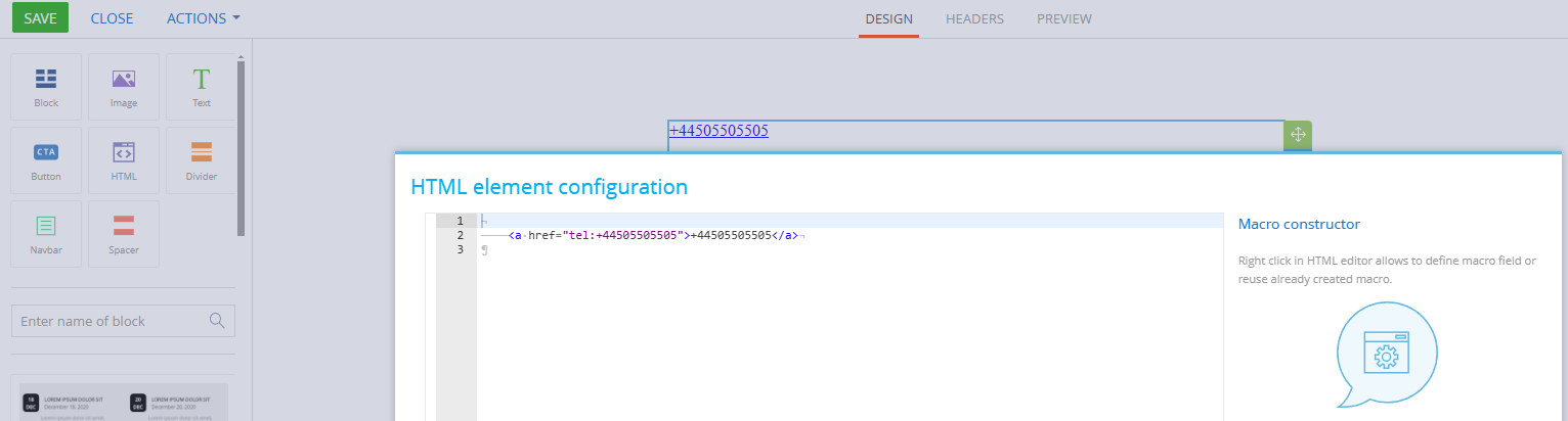 HTML block