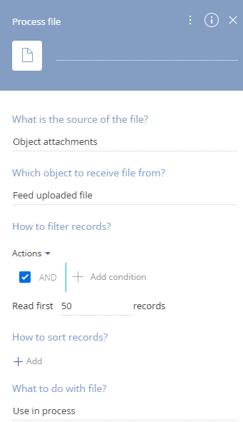 Feed uploaded file