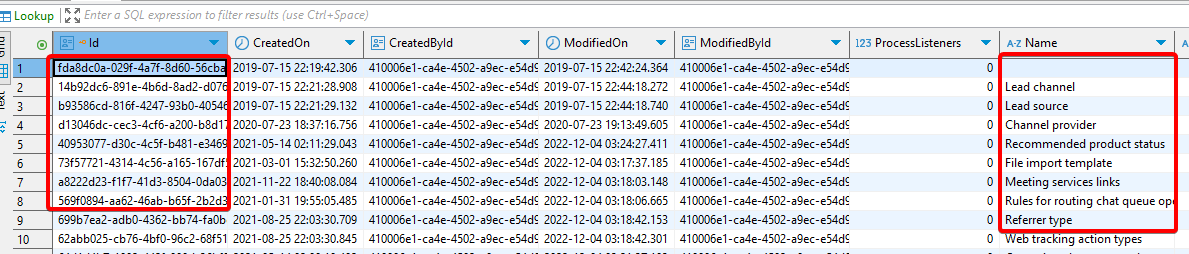 Lookup table