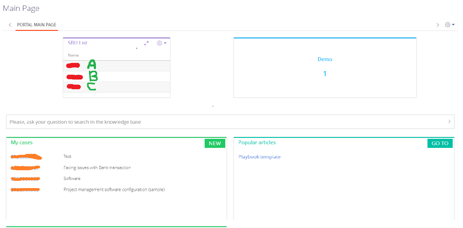 Portal Main Page