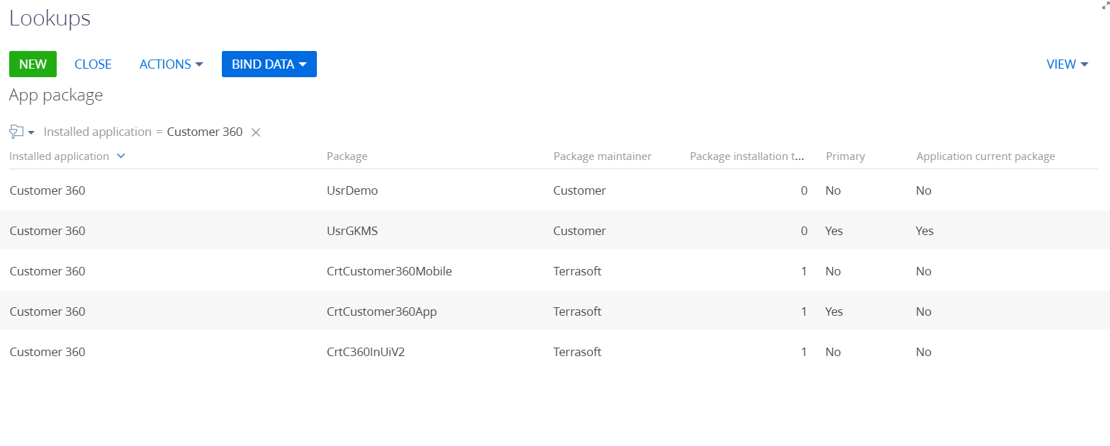 Lookup 'App Package'