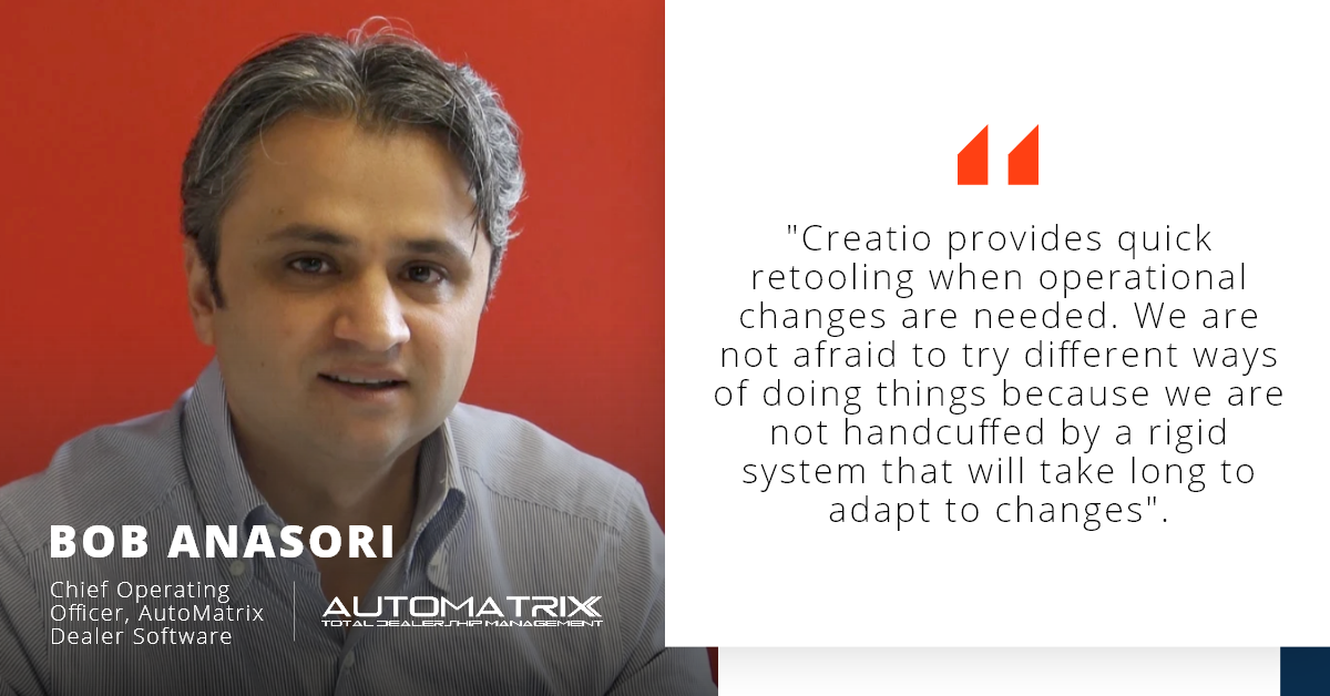 AutoMatrix Dealer Software Takes a New Turn in Business Processes Management with Creatio