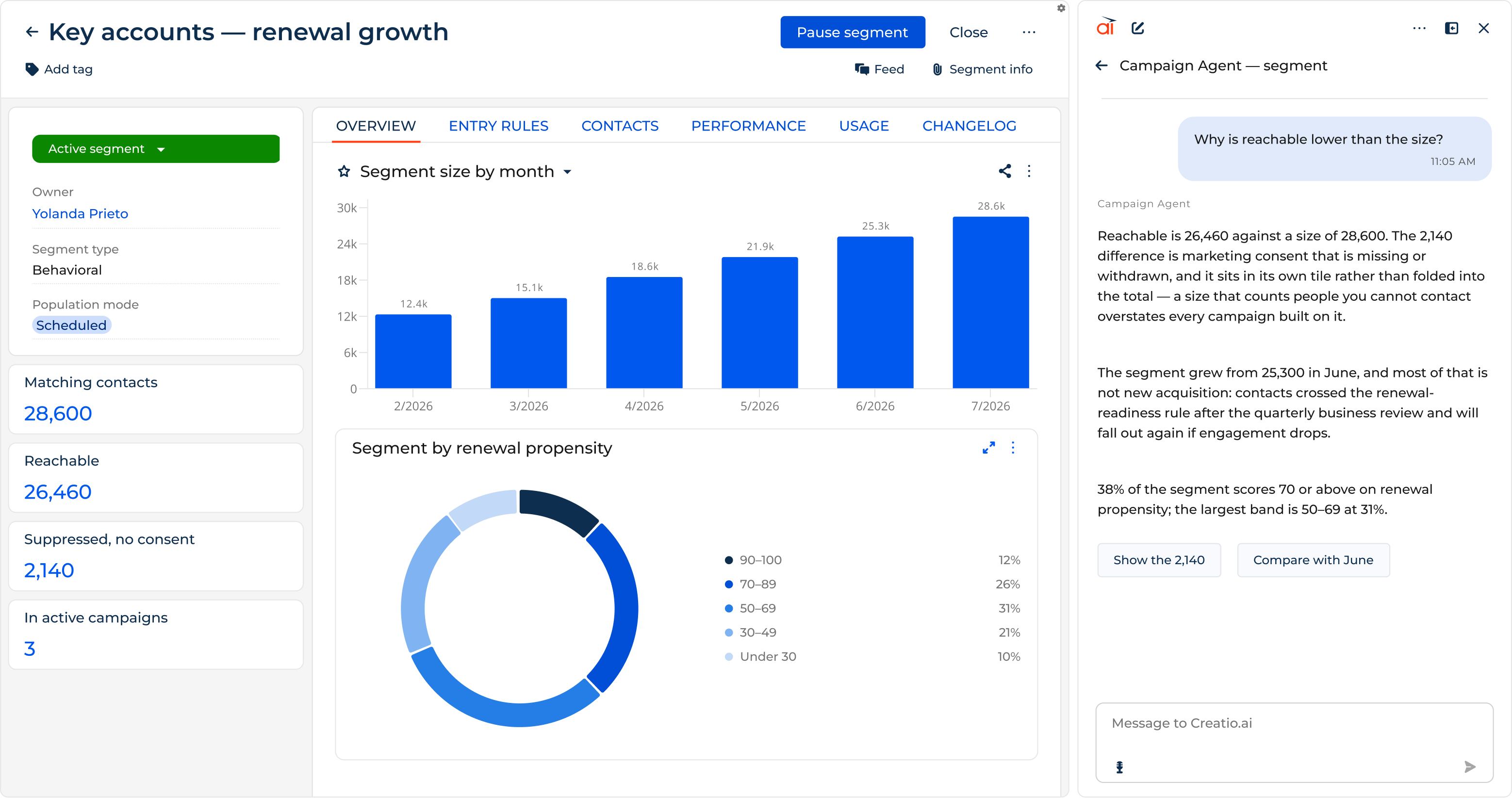 Creatio Marketing: Segmentation Agent