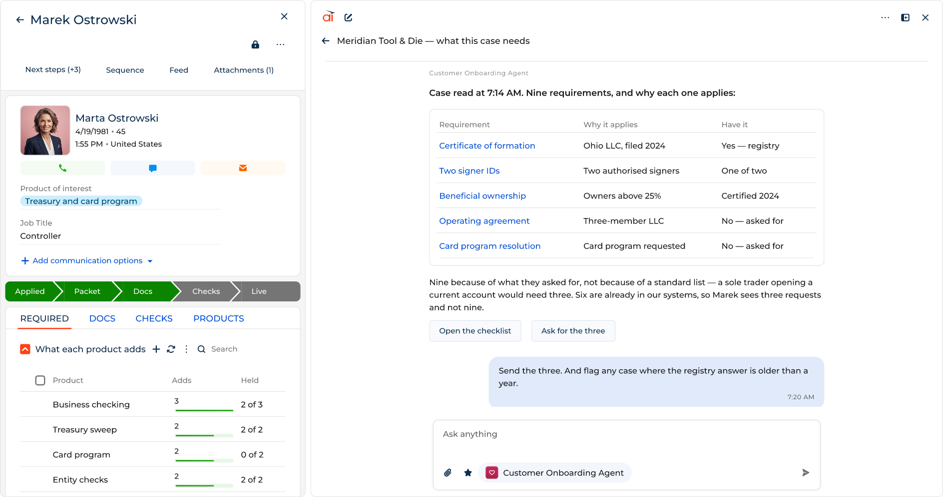 Creatio Customer Onboarding Agent