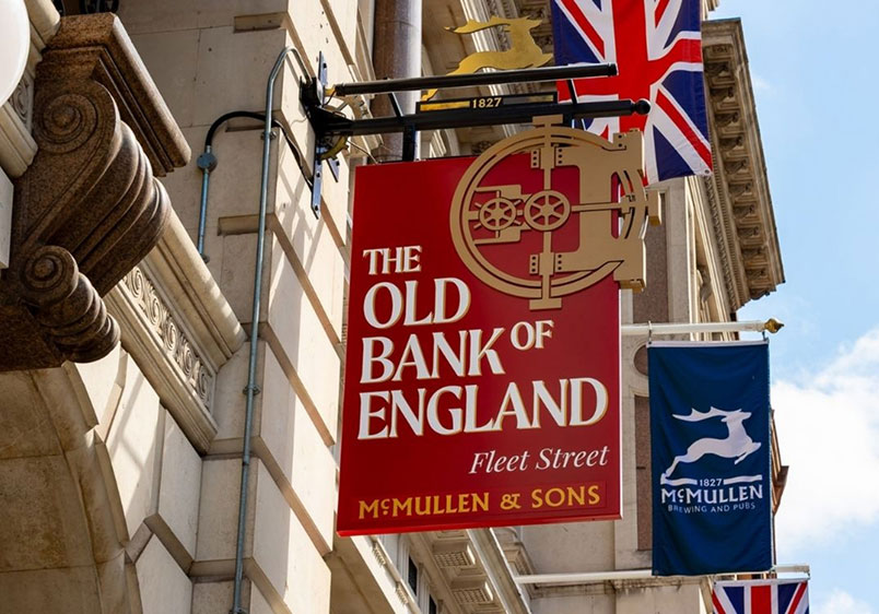 The Old Bank of England sign on Fleet Street